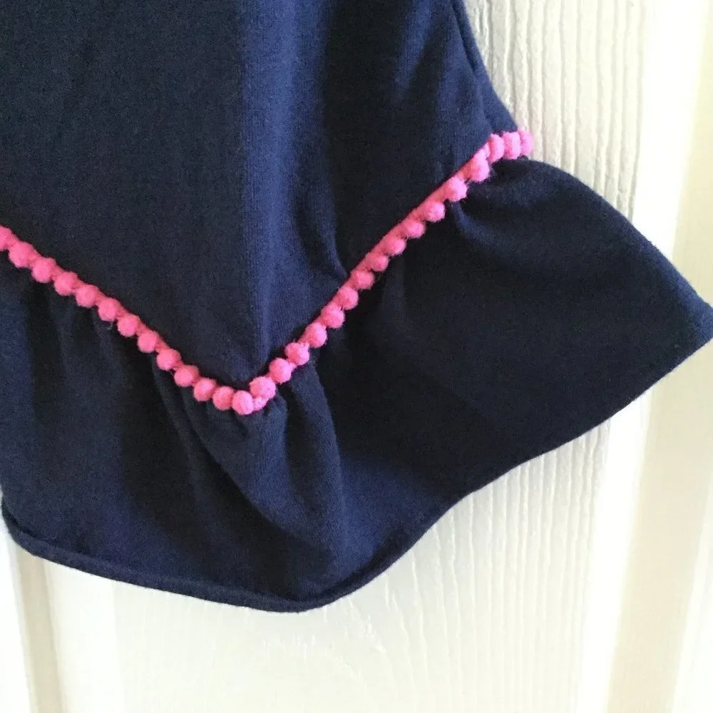 Emily Rose Navy & Pink Ruffle Trim Owl Love Top - Picture 6 of 10